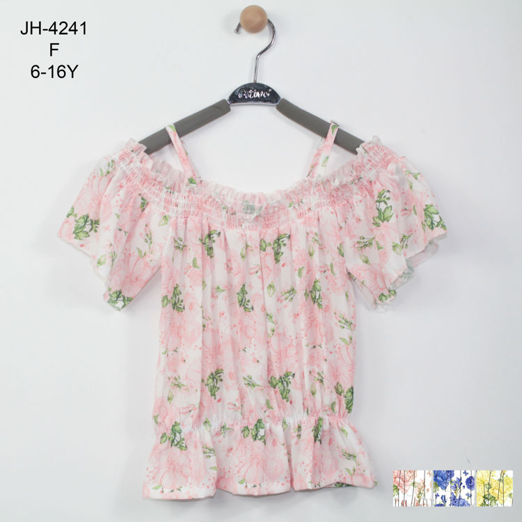 Picture of JH4241- GIRLS OFF SHOULDER TOP WITH SPEGHETTI STRAPS